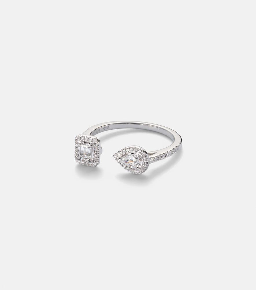 messika my twin 18kt white gold ring with diamonds