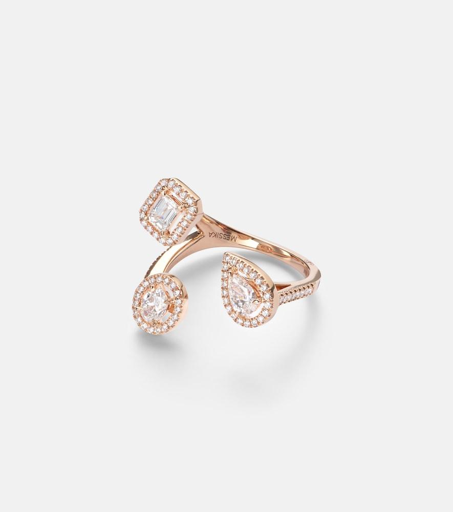messika my twin trilogy 18kt rose gold ring with diamonds