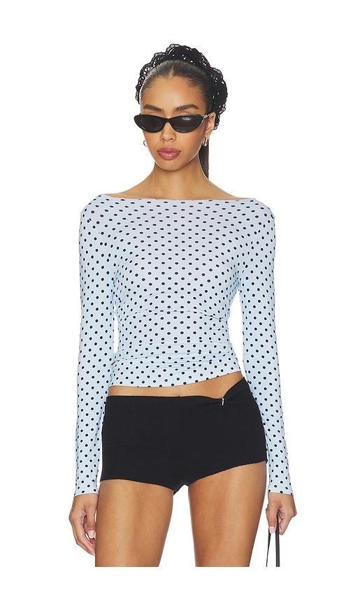 miaou amelia top in baby blue. - size l (also in xs, s, m, xl)