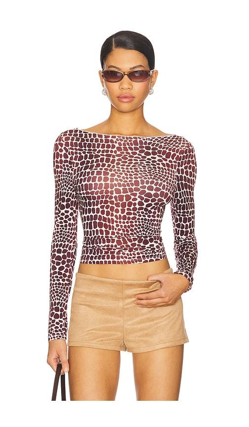 miaou amelia top in chocolate. - size l (also in s, m, xl)