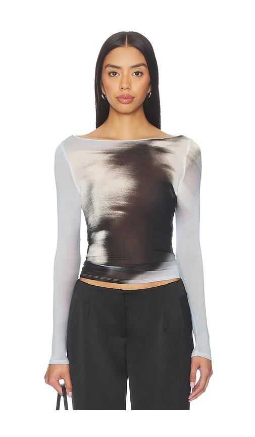 miaou amelia top in grey. - size l (also in s)