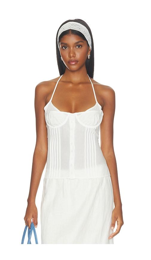 miaou cassandra top in white. - size l (also in xxs, xs, s, m)