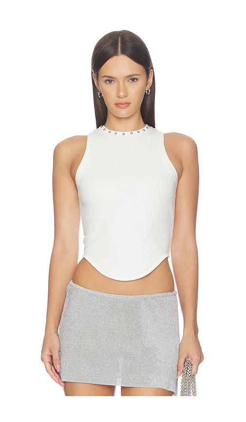 miaou jinx tank top in white. - size l (also in xs, s, m, xl)