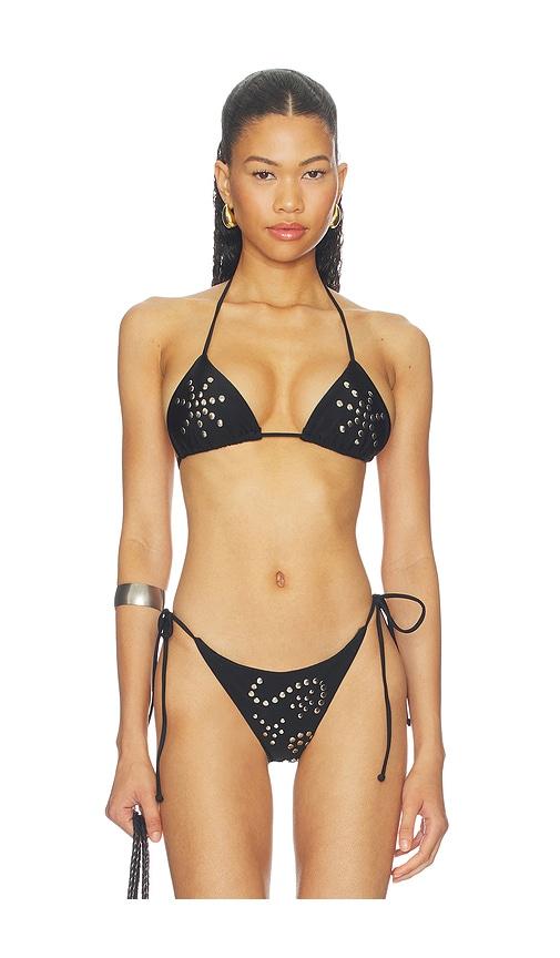 miaou kauai bikini top in black. - size l (also in xs, s, m, xl)