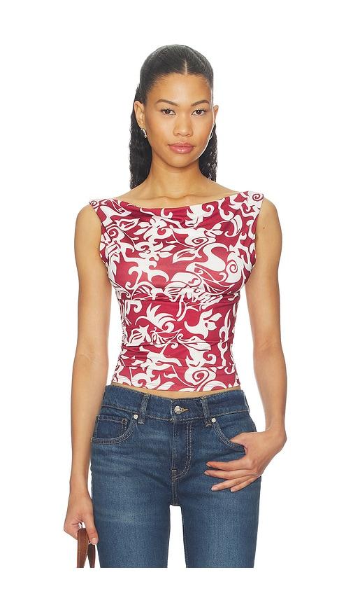 miaou lani top in red. - size l (also in xxs, xs, s, m, xl)