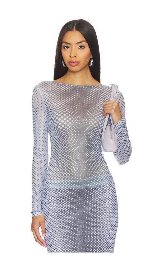 miaou long sleeve tee in blue. - size l (also in m, s, xs)