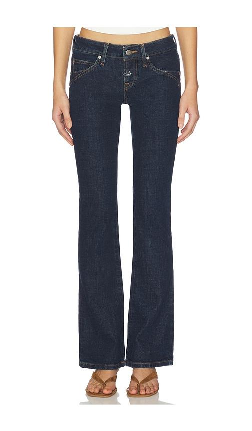 miaou low rise flare in blue. - size l (also in m, xl, xs)