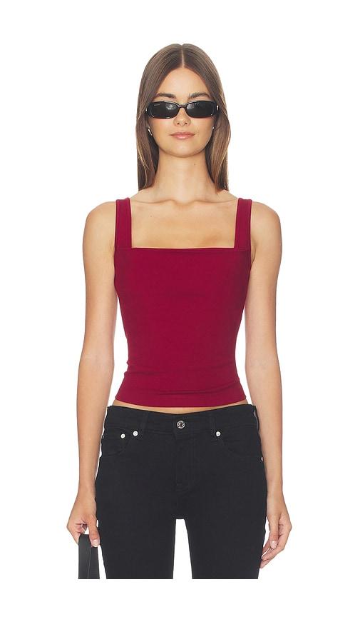 miaou luna top in red. - size l (also in xxs, xs, s, m)
