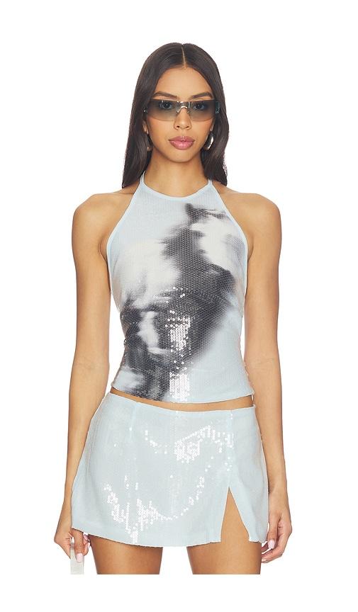 miaou natalia top in baby blue. - size l (also in xs, s, m, xl)