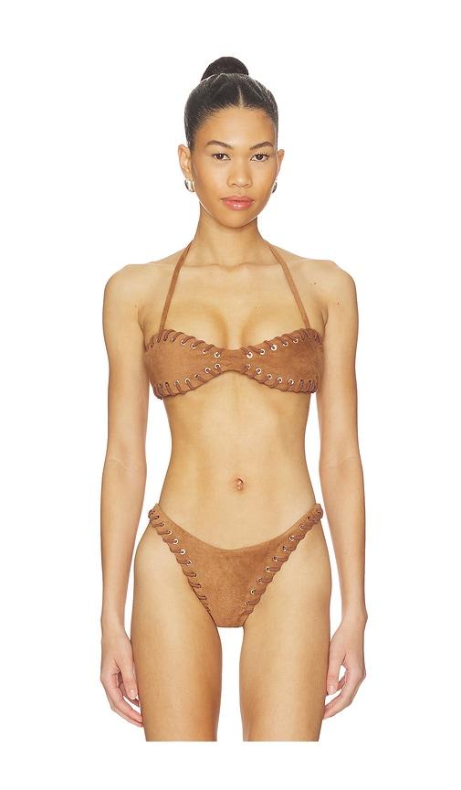 miaou rio bikini top in tan. - size l (also in m, s, xl, xs)