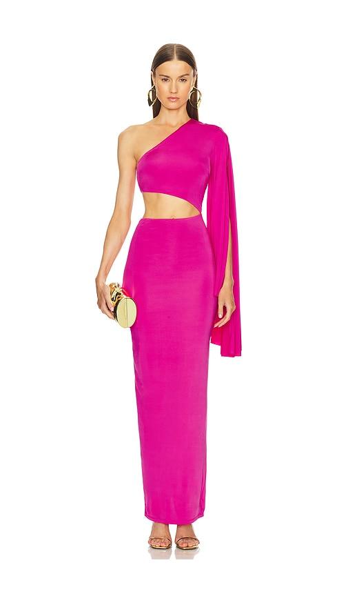 michael costello x revolve aaliyah gown in fuchsia. - size m (also in l)