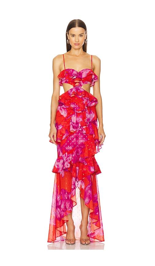 michael costello x revolve abby gown in red. - size s (also in xxs, xs)