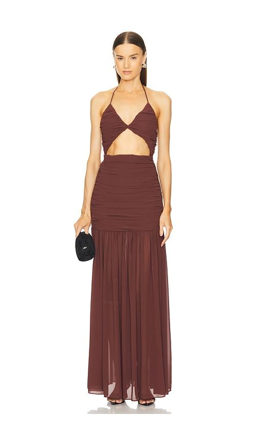 michael costello x revolve acacia gown in brown. - size l (also in xl, xs, xxs)