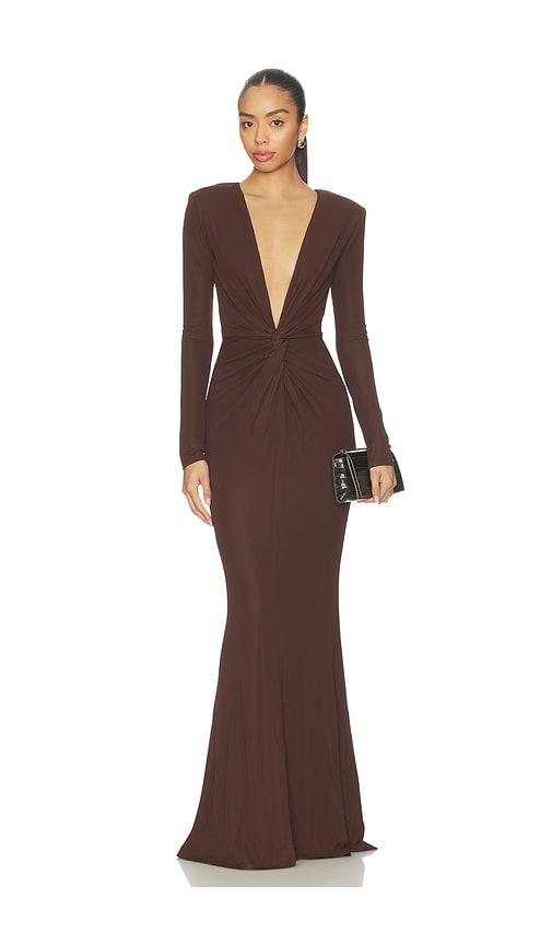 michael costello x revolve acqua gown in brown. - size l (also in m, s, xl, xs)