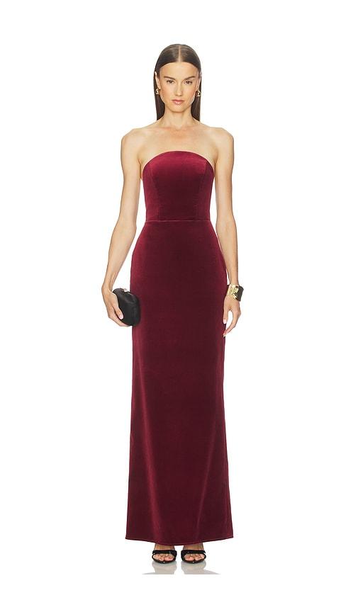 michael costello x revolve anjelique velvet gown in burgundy. - size l (also in xs, s, m, xl)
