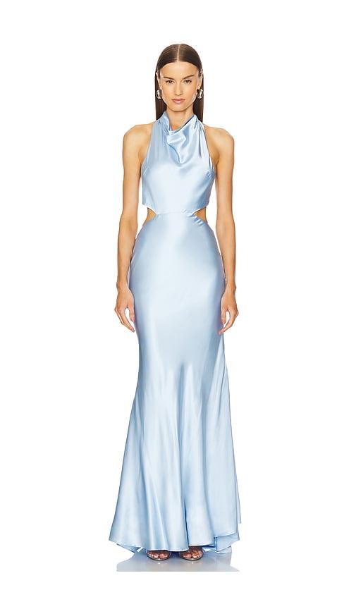 michael costello x revolve anya gown in baby blue. - size m (also in xl)