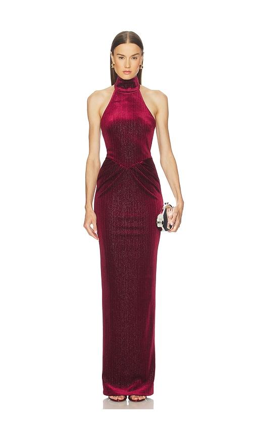 michael costello x revolve ataya gown in burgundy. - size m (also in xxs)