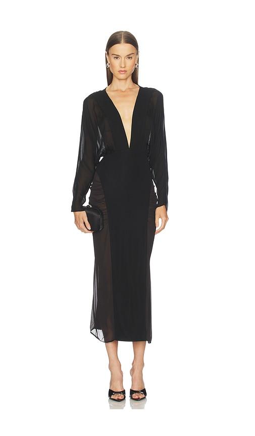 michael costello x revolve benedita midi dress in black. - size l (also in xxs, xs, s, m, xl)