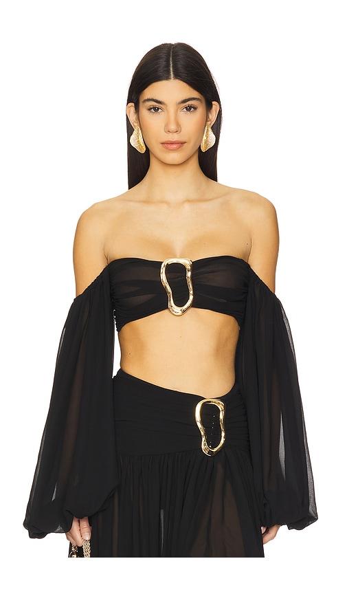 michael costello x revolve blair crop top in black. - size l (also in m, s, xs)