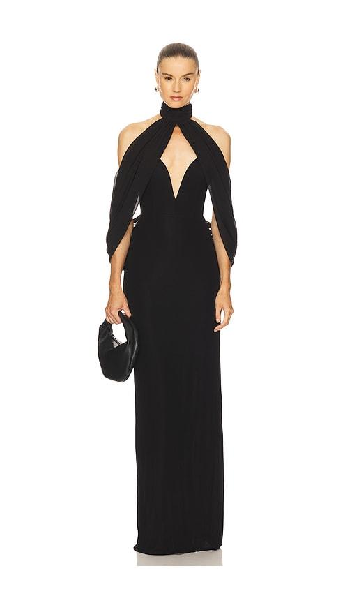 michael costello x revolve braga gown in black. - size s (also in xs, xxs)