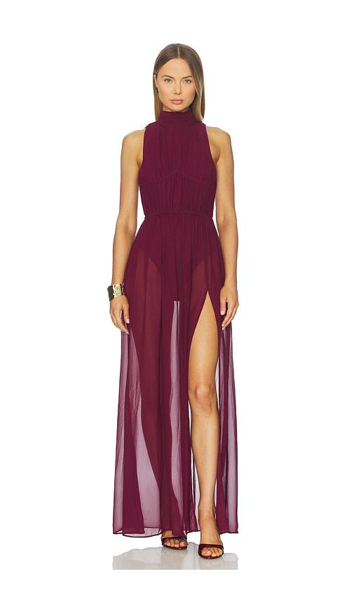 michael costello x revolve cadiz gown in burgundy. - size l (also in xxs, s, m)
