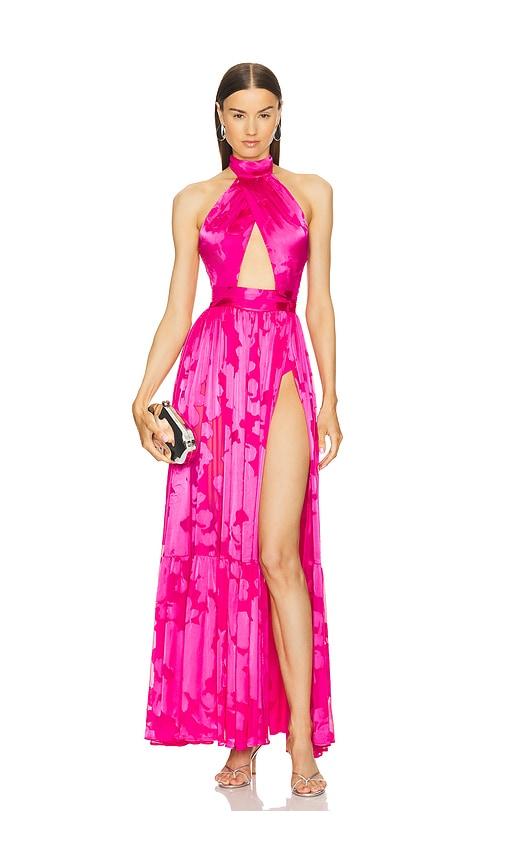 michael costello x revolve carolina gown in pink. - size m (also in s)