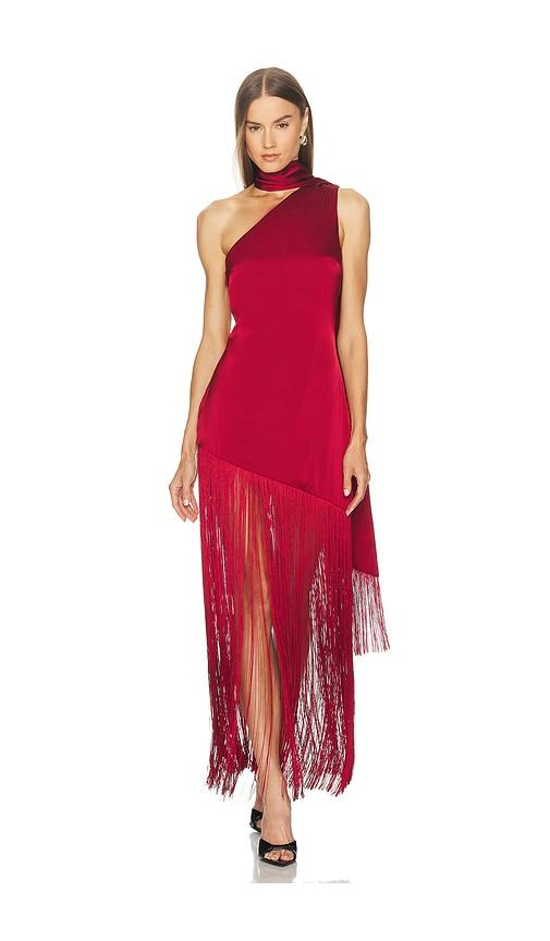 michael costello x revolve cassis dress in red. - size s (also in xs)