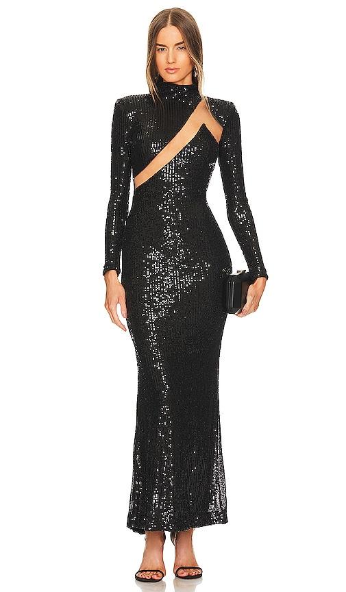 michael costello x revolve houston gown in black. - size s (also in xxs, xs)