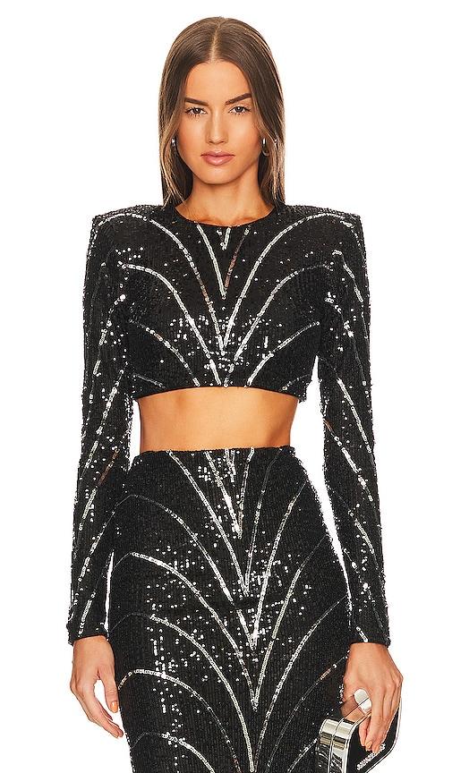 michael costello x revolve leonie crop top in black. - size s (also in xs, xl)