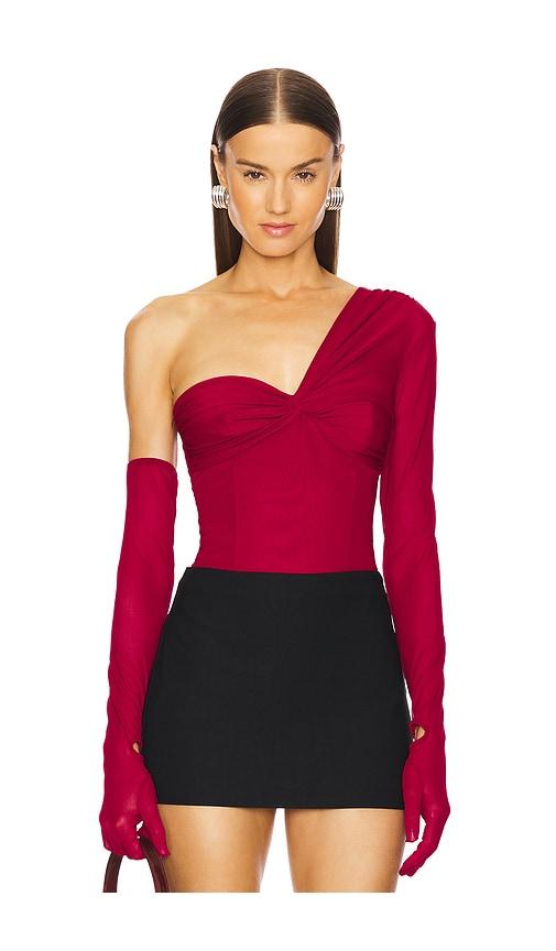 michael costello x revolve nobu bodysuit in red. - size s (also in xs)