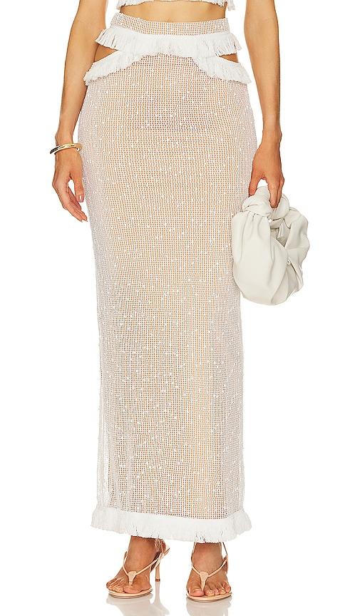 michael costello x revolve noomi maxi skirt in white. - size l (also in m, xs, xxs)