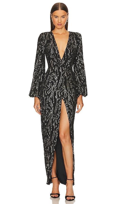 michael costello x revolve oberon gown in black. - size xs (also in xxs)