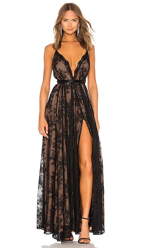 michael costello x revolve paris gown in black. - size l (also in xxs, xs, s, m, xl)