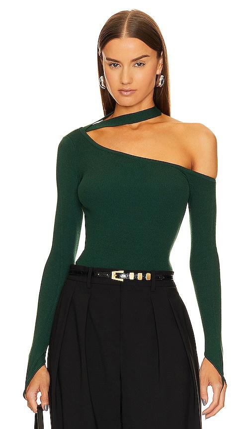 michael costello x revolve pia bodysuit in dark green. - size m (also in l)