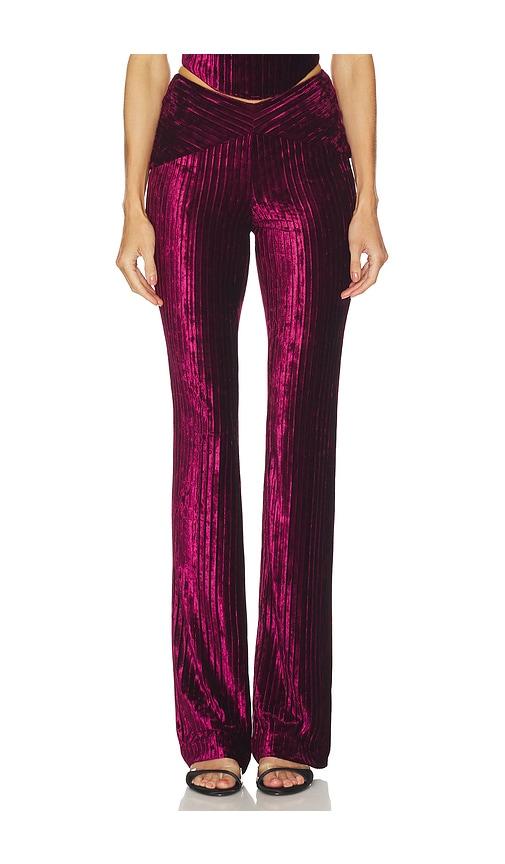 michael costello x revolve ryliana pant in burgundy. - size m (also in s)