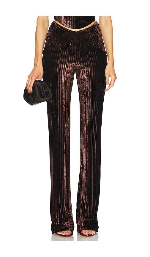 michael costello x revolve ryliana pant in chocolate. - size m (also in xs, s)