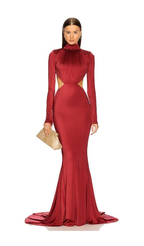 michael costello x revolve salima gown in red. - size l (also in m)