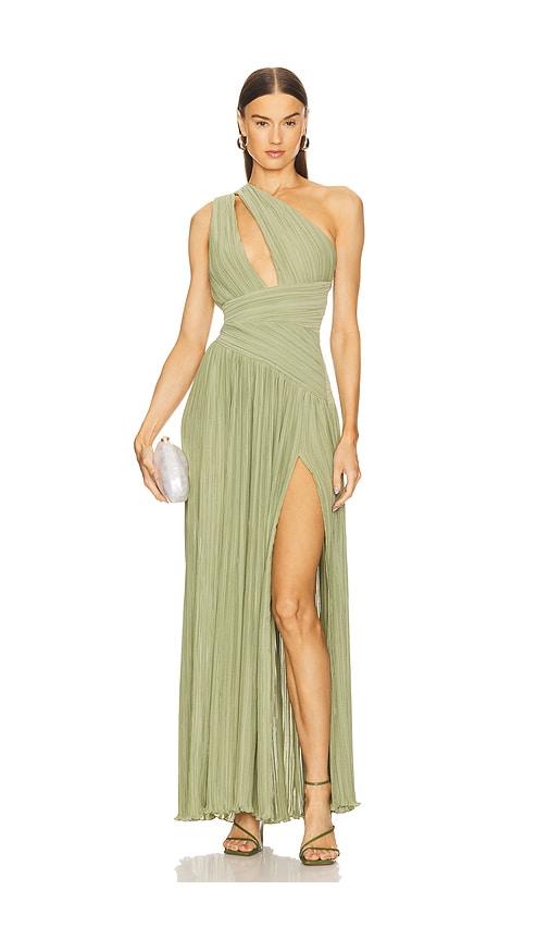 michael costello x revolve sloane gown in sage. - size l (also in s)