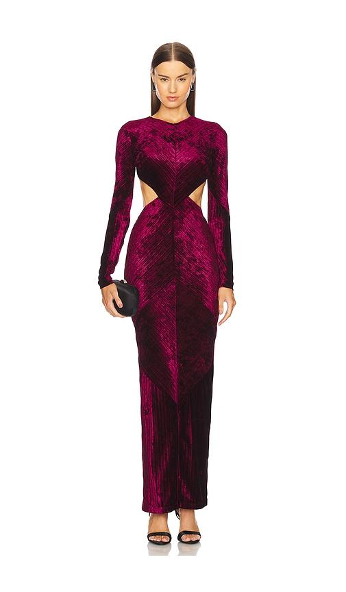 michael costello x revolve spencer gown in burgundy. - size l (also in xxs, xs)