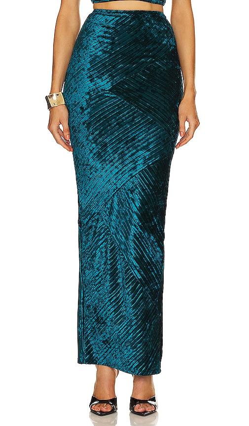 michael costello x revolve spencer skirt in teal. - size xs (also in xxs)