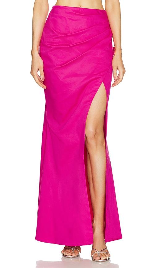 michael costello x revolve zosia maxi skirt in pink. - size s (also in xxs)
