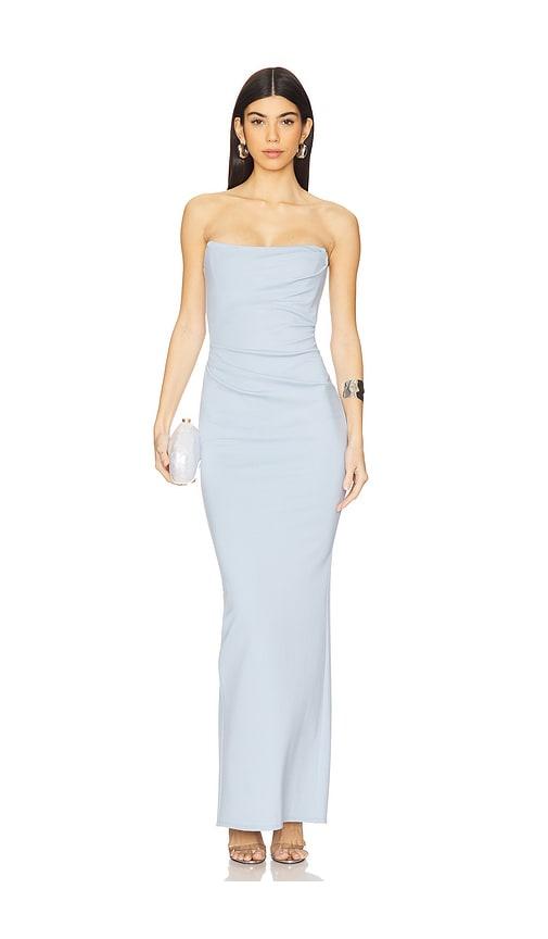 michael costello x revovle briggs gown in baby blue. - size l (also in xs, s, m)