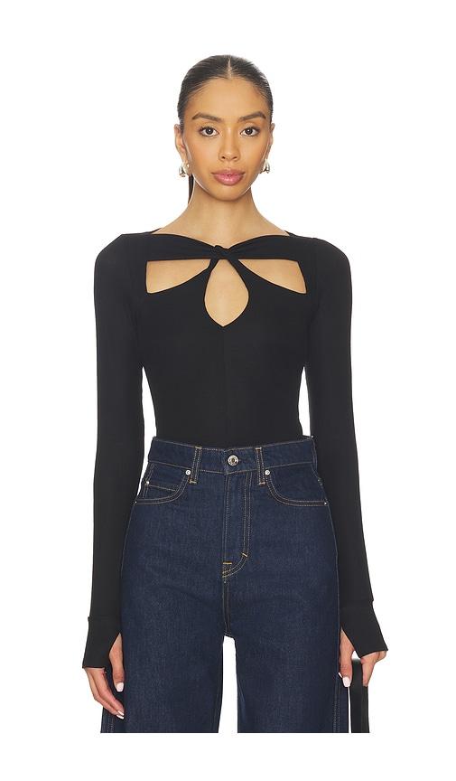 michael lauren aldric longsleeve top in black. - size m (also in xs, s)