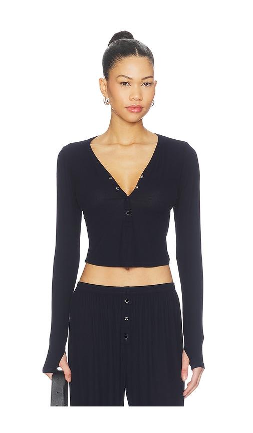michael lauren fremont deep v snap henley in navy. - size l (also in m, s, xl, xs)