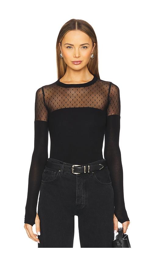 michael lauren herbert 1/2 lace top in black. - size l (also in xs, s, m)