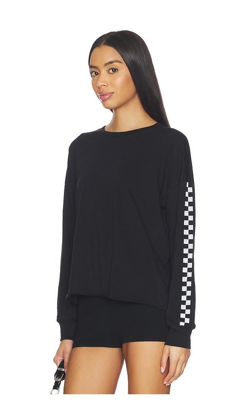 michael lauren keegan longsleeve drop shoulder crop tee in black. - size s (also in xs)