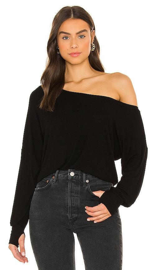 michael lauren kristopher open shoulder top in black. - size m (also in xs, s, xl)