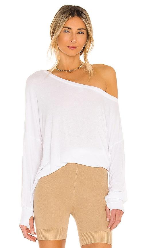 michael lauren kristopher open shoulder top in white. - size l (also in s, xs, m, xl, xxl)