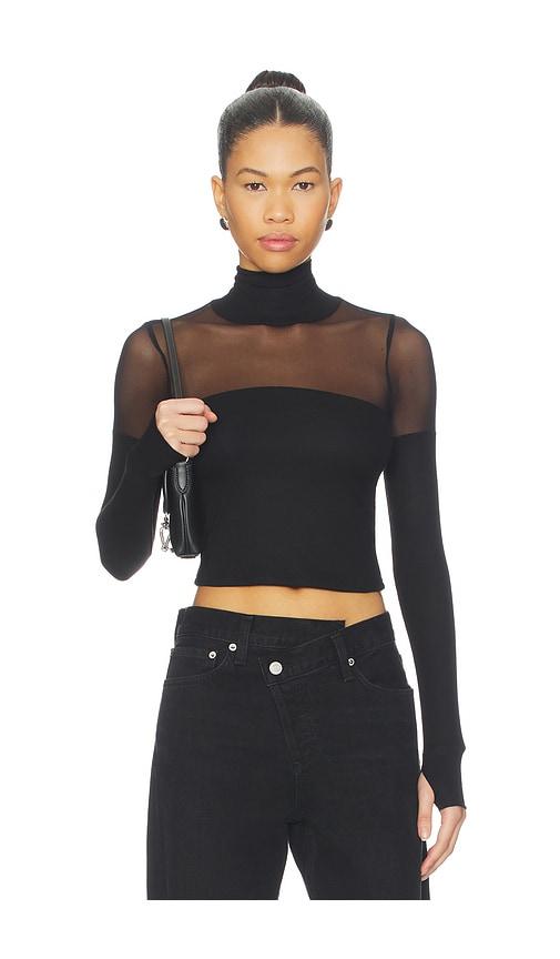 michael lauren marvel longsleeve turtleneck top in black. - size l (also in xs, s, m, xl)