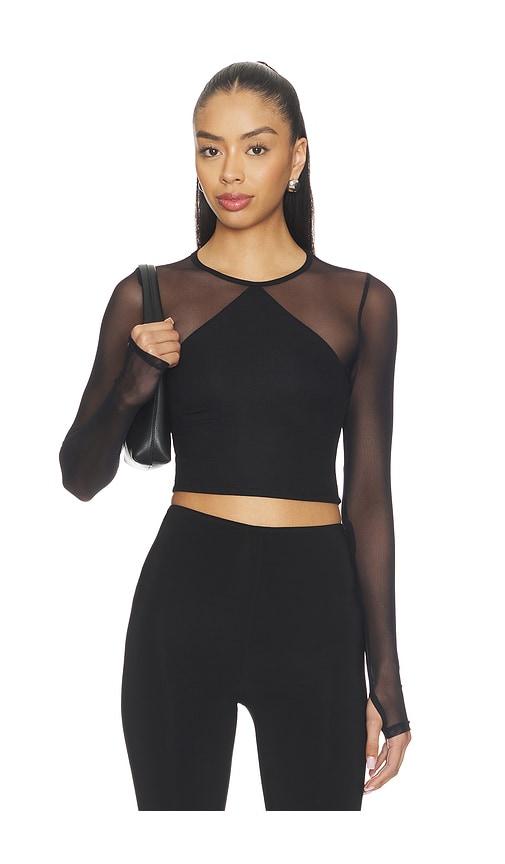 michael lauren mercutio long sleeve top in black. - size m (also in s, xs)